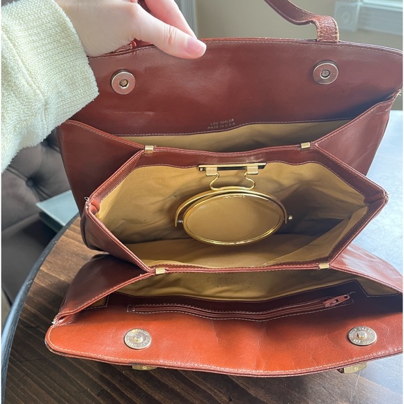 Vintage Brown Leather Lou Taylor Purse - Picture 3 of 8